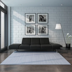 Alfombra Rugeast Dhurrie tejida a mano | Kelim | 229x161 cm | Alfombra de lana azul-gris - Imagen 1 de 14