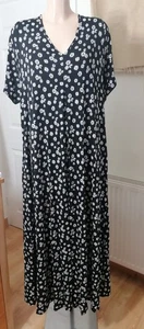 Yours Limited Collection Size 22/24 Black Daisy Maxi Dress With Pockets - Picture 1 of 6