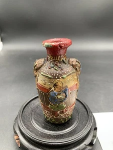 Mini Antique 1868-1912 Mini 3 5/8”T X 2 1/4’W Satsuma Vase - Picture 1 of 7