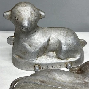 Vintage Cast Aluminum 2-Piece Lamb Cake Mold R102 Candy Chocolate - Bild 1 von 7