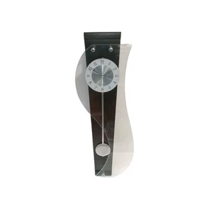 Pendeluhr Quartz mit Glaswand Wanduhr mit Pendel 65cm Zifferblatt Ø13cm TOP - Bild 1 von 5