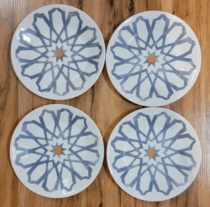 Juego de 4 platos de pan Corelle Vitrelle 6 3/4" estrella azul dorado ensalada vacaciones EE. UU. - Imagen 1 de 10
