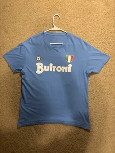 Camiseta Maradona 10 Buitoni Para Hombre Grande Azul Italia Fútbol Fútbol Camiseta Gráfica - Imagen 1 de 7