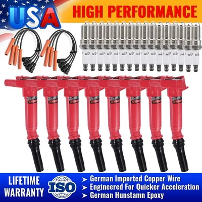 Kit de puesta a punto de 8 bobinas de encendido y bujías UF639 para Ford F250 F350 Super Duty 6.2 Foto 1 de 4