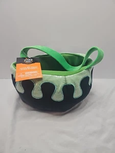 Hyde and Eek! Fabric Green Bling Basket Halloween Decor New Lot Of 2 - Picture 1 of 3
