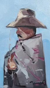JOSE TRUJILLO Oil Painting IMPRESSIONISM Collectible ORIGINAL Cowboy Signed coa - Picture 1 of 6