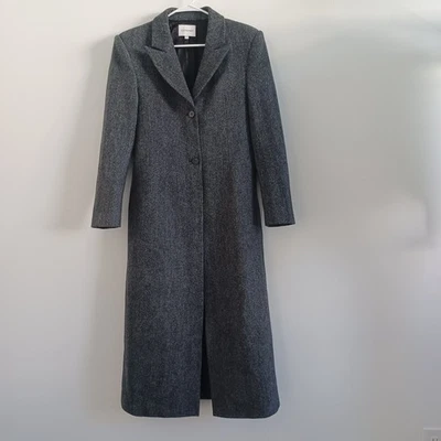 Centre Piece Harriet Blazer Coat Womens L Gray Herringbone Wool Hourglass Shape - Image 1 of 4