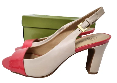 Zapatos de salón Mootsies Tootsies para mujer talla 8,5 rosa tostado con honda y punta abierta Foto 1 de 4