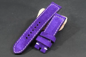 UHRENARMBAND 24/24 130/80 MM VIOLETT II LILA ECHT NUBUCK LEDER MA STRAP 371-372 - Picture 1 of 8