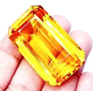 1000 Ct Natural Huge Yellow Color Citrine Emerald Cut Brazilian Loose Gemstone - Picture 1 of 6