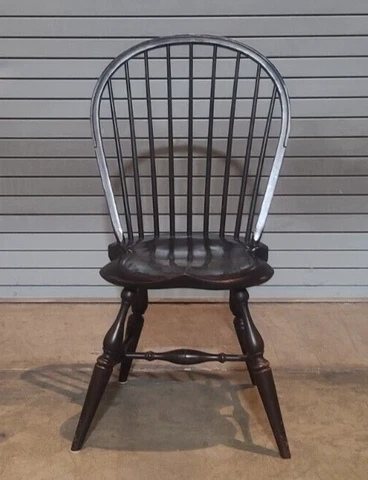 Ashlen Bow Back Windsor Chairs Black Crackle Finish Bench Made Alabama Artisan Cover