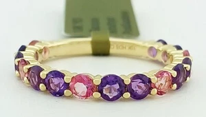 GENUINE AMETHYST & PINK SAPPHIRE RING 10k GOLD - Free Certificate Appraisal -NWT - Picture 1 of 6
