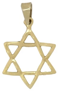 14K Gold Star of David / Jewish Star Pendant -  0.62g - 22mm x 15mm #33 - Picture 1 of 1