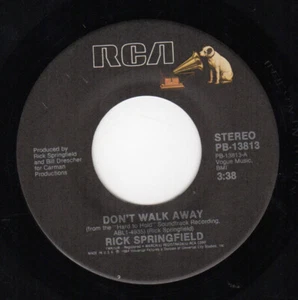 RICK SPRINGFIELD - DON'T WALK AWAY - RCA PB-13813 USA 7 Inch VINYL SINGLE - Picture 1 of 2