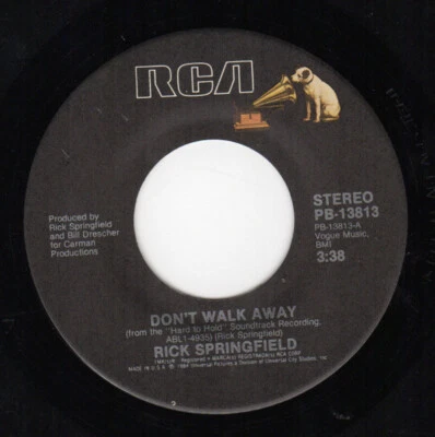 RICK SPRINGFIELD - DON'T WALK AWAY - RCA PB-13813 USA 7 Inch VINYL SINGLE - Image 1 of 2