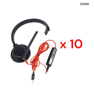 Plantronics C5210T Mono Headset W/ Detachable C5210 USB Adapter Lot of 10 E5106 - Picture 1 of 15