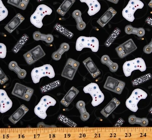 Cotton Video Game Controllers Technology Cotton Fabric Print by the Yard D511.36 - Picture 1 of 1
