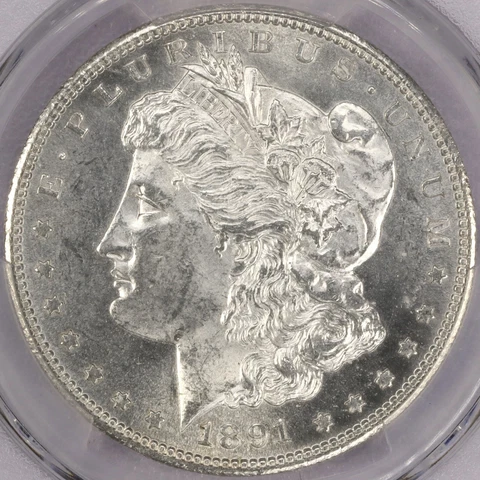1891-S Morgan Silver Dollar - PCGS MS 62 Cover