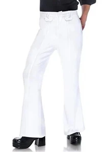 70's-80's Disco Pants White SZ Small Polyester Flare Leg Groovy Costume Pants - Picture 1 of 1