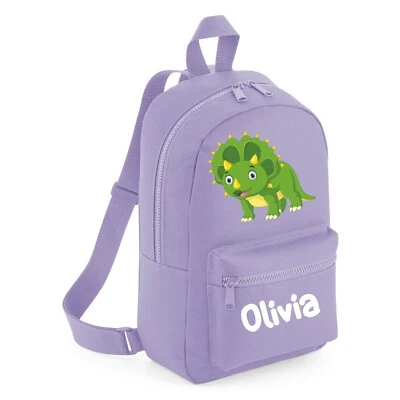 ICKLE PEANUT Personalisierter Dinosaurier niedlicher Triceratops Mini Rucksack Backpack Schultasche