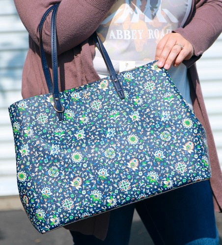 Borsa Tory Burch KERRINGTON Midnight Floral Square nuova con etichetta