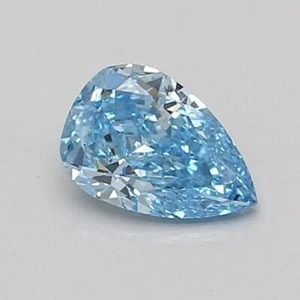 Piedra preciosa diamante cultivada en laboratorio color azul natural corte pera de 1 quilate certificado VVS1 - Imagen 1 de 10