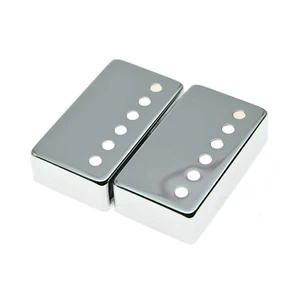 2 Brass Pickup Humbucker Covers Chrome 52 50 49.2mm For Epiphone Gibson Les Paul - Picture 1 of 9