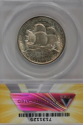 1936   .50   ANACS    MS 64   LONG ISLAND    Classic Silver Commemorative Coin - Image 1 of 2