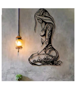 Kneeling Woman Modern Black Metal Wall Decor Hanging Wall Art Home Decoration - Picture 1 of 11