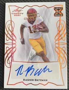 2021 LEAF TRINITY RASHOD BATEMAN ROOKIE AUTO 👀 #BA-RB2 RAVENS RC XRC - Picture 1 of 3