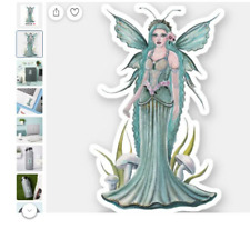 Fairy with mushrooms art by Renee Lavoie small sticker