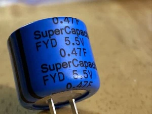 0.47F (470,000uF) 5.5V SuperCap 65Ω ESR 16.5x15mm 5.08mm LS para HTX-100 C413 - Imagen 1 de 5