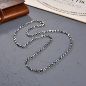 Cadena de plata esterlina 925 real para mujer y hombre cadena de eslabones de cable sólido 3 mm/4 mm - Imagen 1 de 7