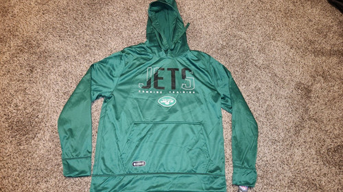 VETEMENTS NEW YORK JETS PULLOVER FELPA CON CAPPUCCIO UOMO LARGE NFL TEAM APPAREL NUOVO CON ETICHETTE!