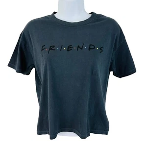 American Eagle Women's Size S Friends Graphic Cropped Washed Black T-Shirt NWT - Picture 1 of 5
