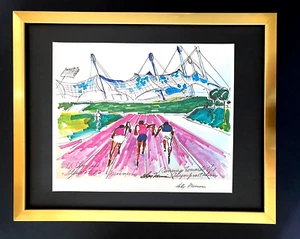 LEROY NEIMAN +  1972 Olympics + VINTAGE SIGNED PRINT FRAMED + MUNICH - Picture 1 of 3