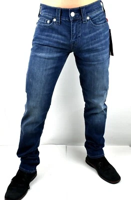 Pantalones de mezclilla ajustados relajados True Religion Geno Blue Hunnids para hombre - 103283 talla 30x32 Foto 1 de 4