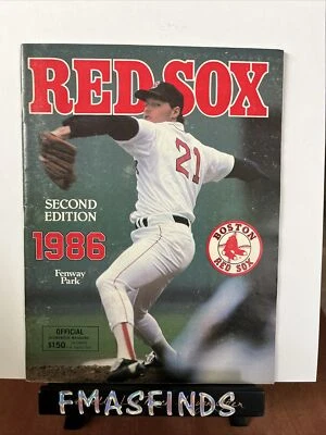 P2 1986 RED SOX ROGER CLEMENS Official Scorebook Program Not Scored  - Image 1 of 2