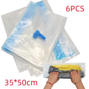 35*50cm Roll Up Compression Vacuum Storage Bags Travel Home Luggage Space Saver - Picture 1 of 9