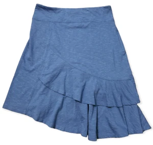 Horny Toad Samba Scallop Skirt Women's XS Blue Stretch Pull On Ruffle Bottoms - Picture 1 of 8
