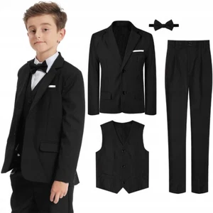 Boys Suits for Wedding Kids Easter Outfit Set School Formal Birthday Party 4PCS - Picture 1 of 8