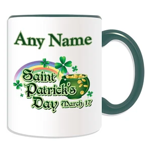 Personalised Gift St Patrick's Day Gold  Mug Money Box Cup Fun Novelty Festival - Picture 1 of 21