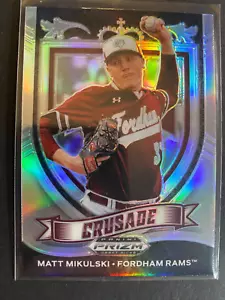 Tarjeta de selección del draft de béisbol Prizm 2021 de Matt Mikulski #C-MI "Cruzada plateada" - Imagen 1 de 2