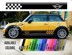 MINI COOPER S MINI ONE SIDE SKIRT STRIPES VINYL DECALS STICKERS RACING SPORT - Picture 1 of 6