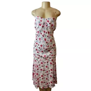 Ann Taylor Women's White Floral Narrow Strap Slip Dress Dress Sz 16 - NWT - Picture 1 of 7