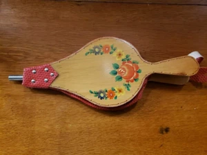 Soffietto per camino vintage in pelle di legno dipinto a mano 16" - Foto 1 di 4