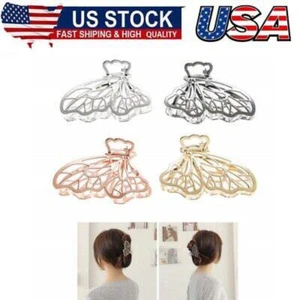4Pcs Butterfly Hair Claw Clips Women | Gold/Silver Cute Nonslip Small Claw Clip - Picture 1 of 7