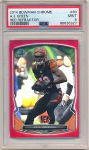 AJ GREEN 2014 BOWMAN CHROME #80 RED REFRACTOR BENGALS SP #14/25 PSA 9 MINT - Picture 1 of 2