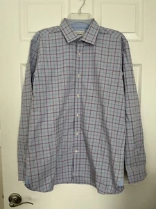 Ted Baker Endurance blau rosa kariertes Hemd Herren Größe 16 34/35 - Bild 1 von 12