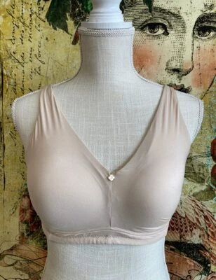 Sujetador cómodo Breezies Infinite elástico moldeado sin aros beige sol desnudo nuevo Foto 1 de 4